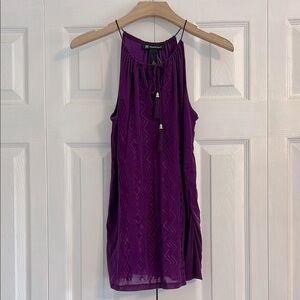 INC International Concepts Purple Tie Front Top
